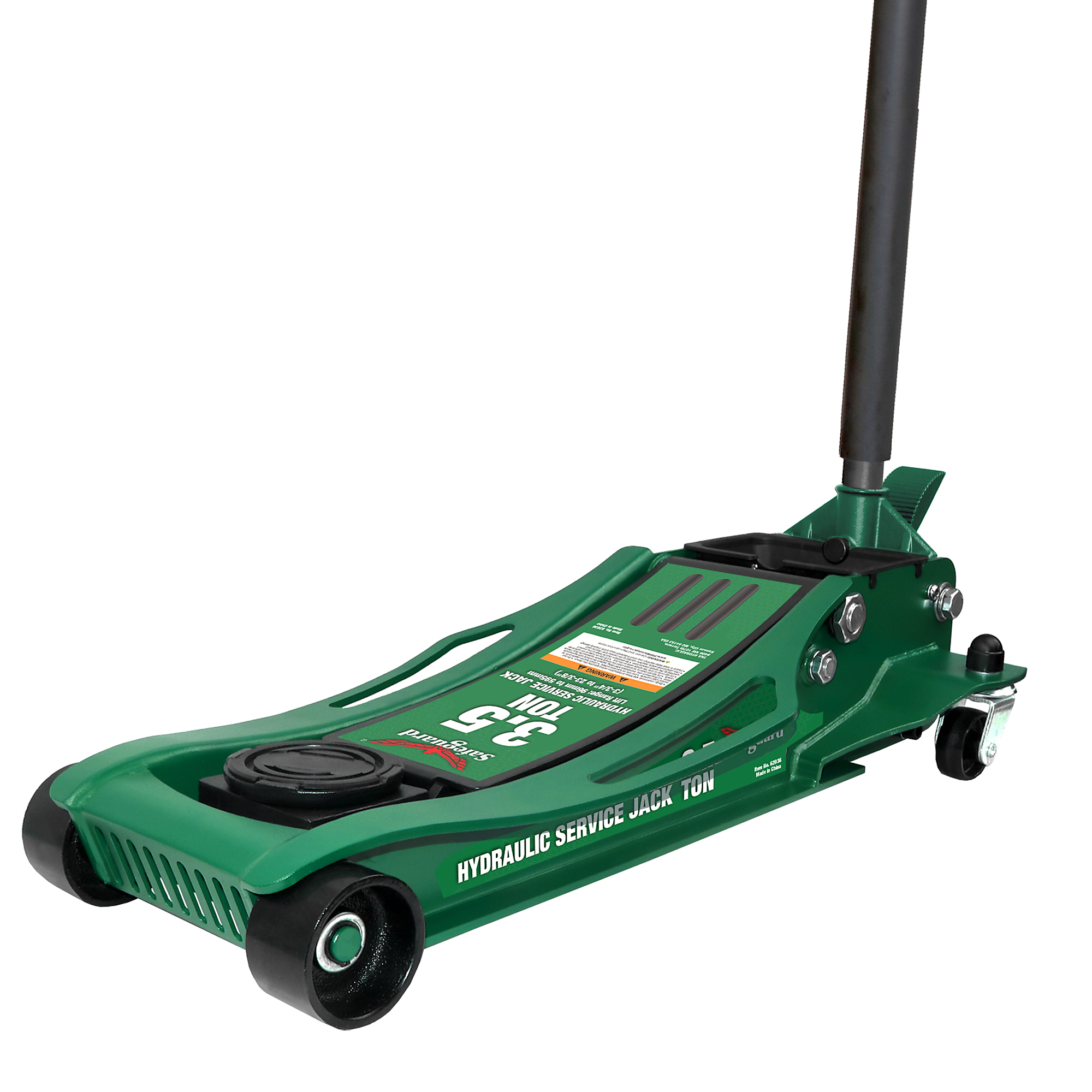 Safeguard Quick Start Low Profile Service Jack — 3.5-Ton Capacity, 5.5in. to 20in. Lift Range, Heavy-Duty Chassis, Model# 62036
